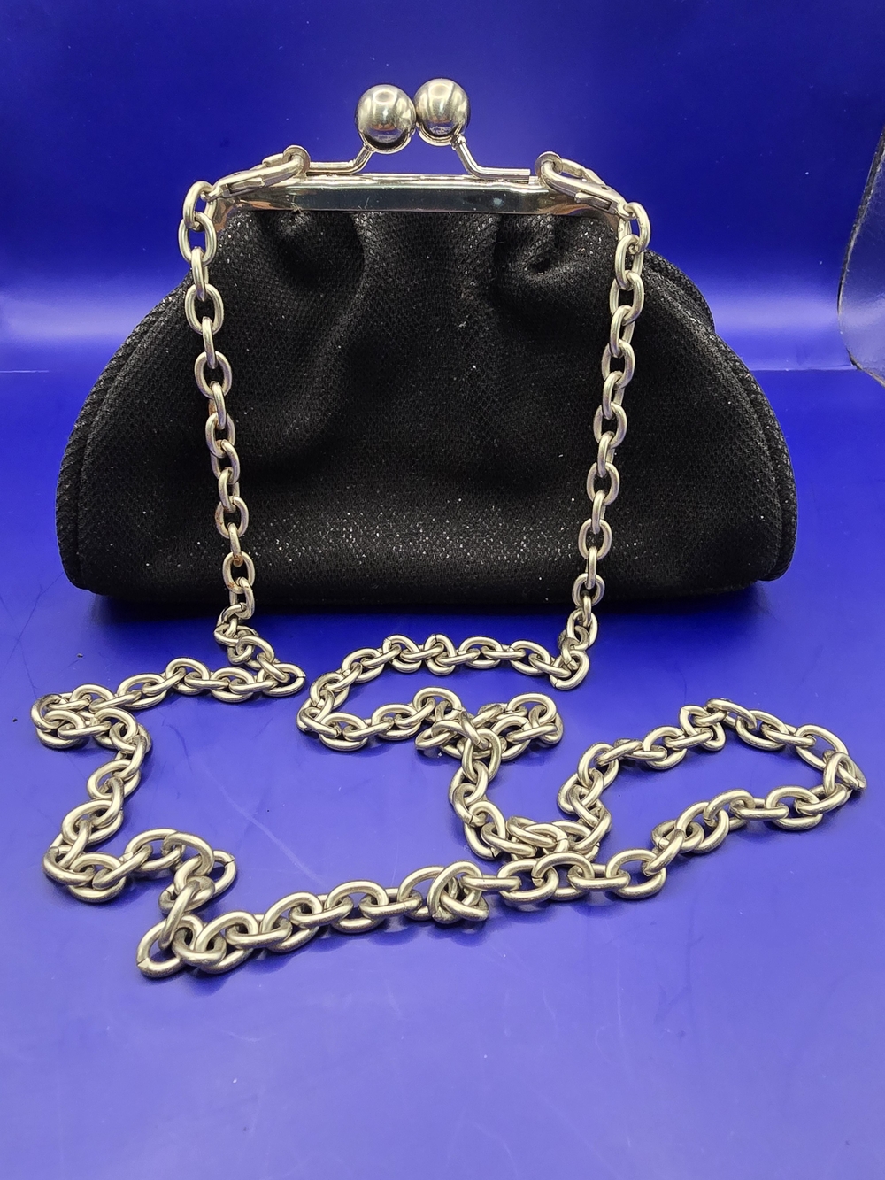 Unlisted Black Evening Kiss-Lock Chain Crossbody